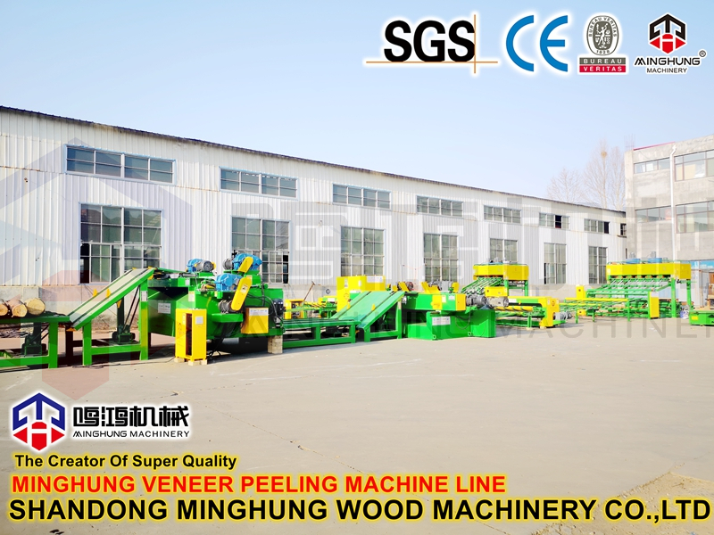 Furnierdrehmaschine zur Herstellung von Holzfurnieren durch Verarbeitung von Hartholz