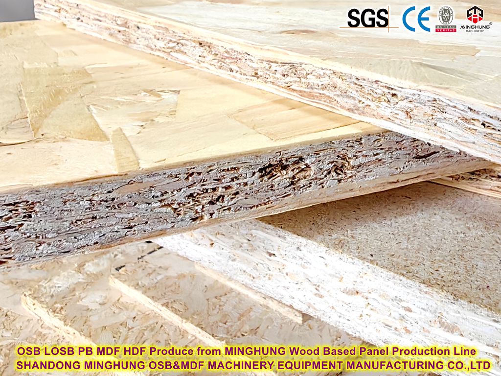 LOSB PB MDF HDF -Produkte aus MINGHUNG Holzproduktionslinie auf Holzbasis