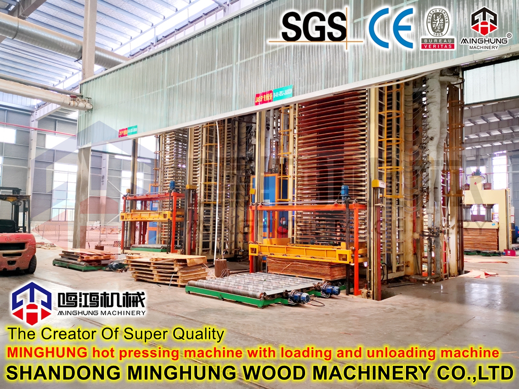 hot pressing machine with loading and unloading machine