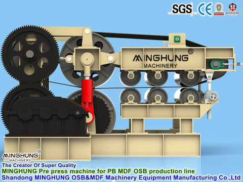 Minghung MDF HDF Spanplatten-Produktionslinie Lieferant: Kontinuierliche Mehrwalzen-Vorpressmaschine für Spanplatten-Produktionsanlagen