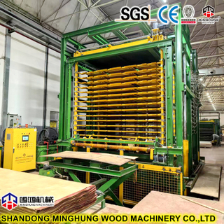 Hochpräzise Sperrholz-Heißpressmaschine mit automatischem Zuführtisch, Dickentoleranz ±0,1 mm 