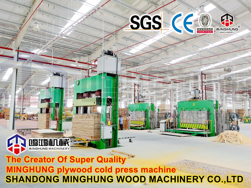 Kaltpressmaschine für die Sperrholzproduktion