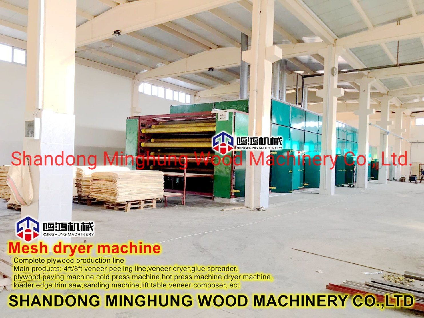 Sperrholz-Produktionslinie Furnier-Trocknungsmaschine Maschen-Trockner-Maschine
