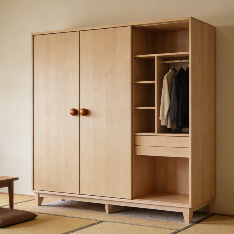 Ein Kleiderschrank aus Sperrholz