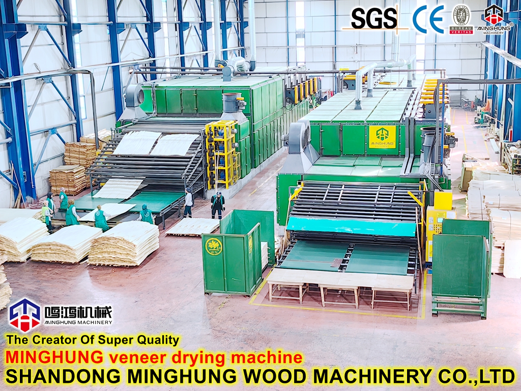 China Minghung-Maschinen zur Herstellung von Sperrholz: Kernfurnierwalzen-Netztrocknungsmaschinen für die Produktionslinie zur Kernfurnierherstellung 