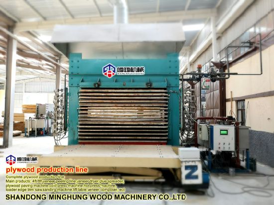 Holzbearbeitungsmaschine für die Herstellung von Sperrholz mit Heißpresse