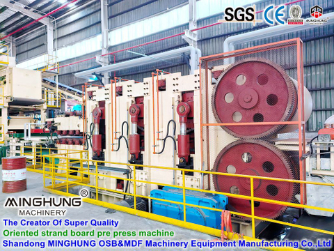Lieferant von OSB-Produktionslinien in China: Kontinuierliche Mehrwalzen-Vorpressmaschine für Spanplatten-Produktionsanlagen